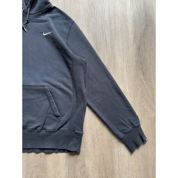 Rare Vintage Y2K Nike Mini Swoosh Black Hoodie Sweater Large Sports Gym Run - Picture 6 of 13